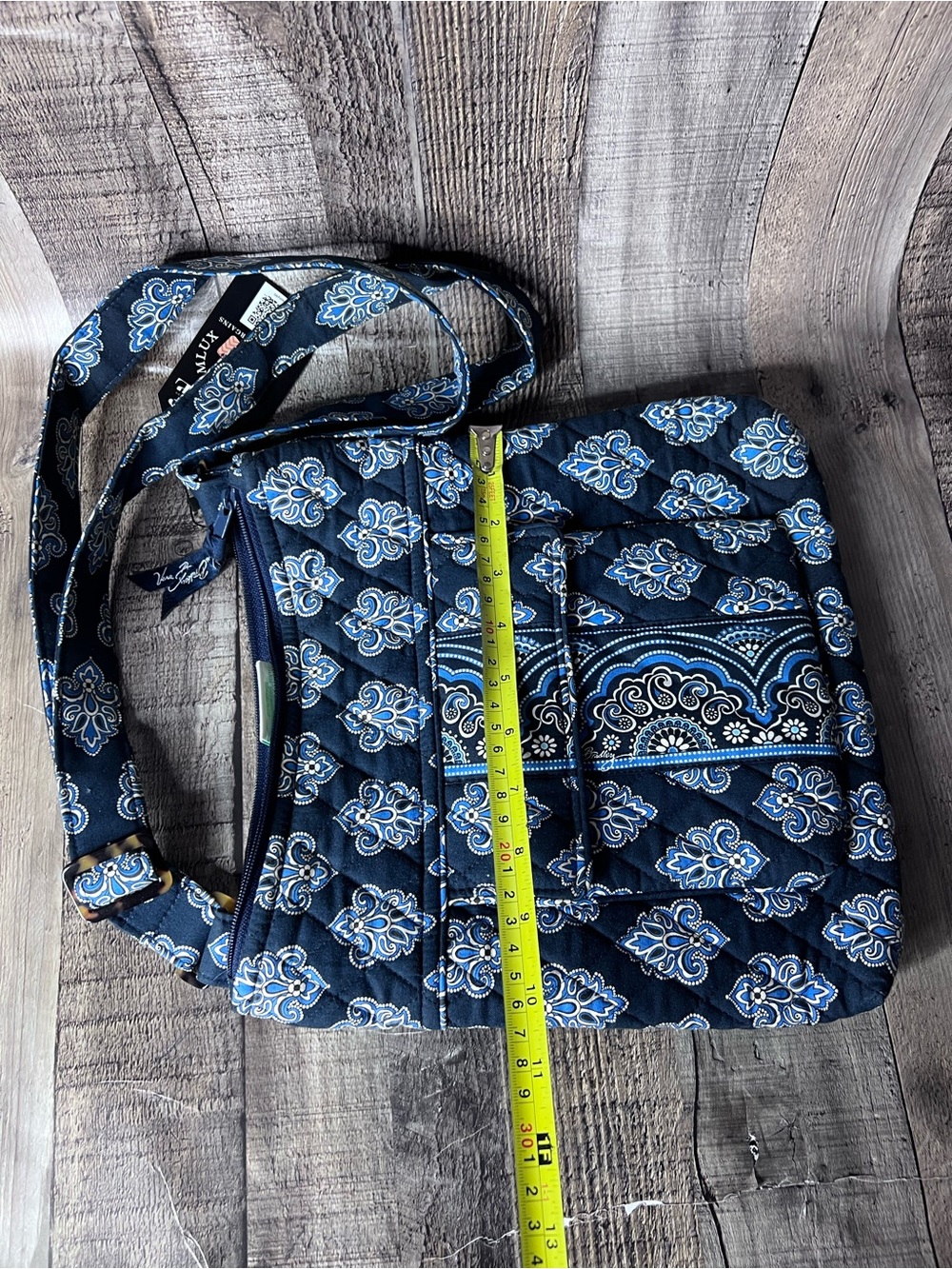 Vera Bradley Navy Blue Quilted Paisley Crossbody - Picture 11 of 12